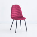 Lot de 4 chaises rembourrées Bretta avec dossier capitonné velours rouge