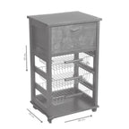 Carrello da cucina con cestini estraibili e cassetto ciliegio - Vesuvio