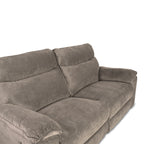 Elektrischer 3-Sitzer-Relaxsofa, Stoff Barrel21 Taupe Boston 200x100x102H