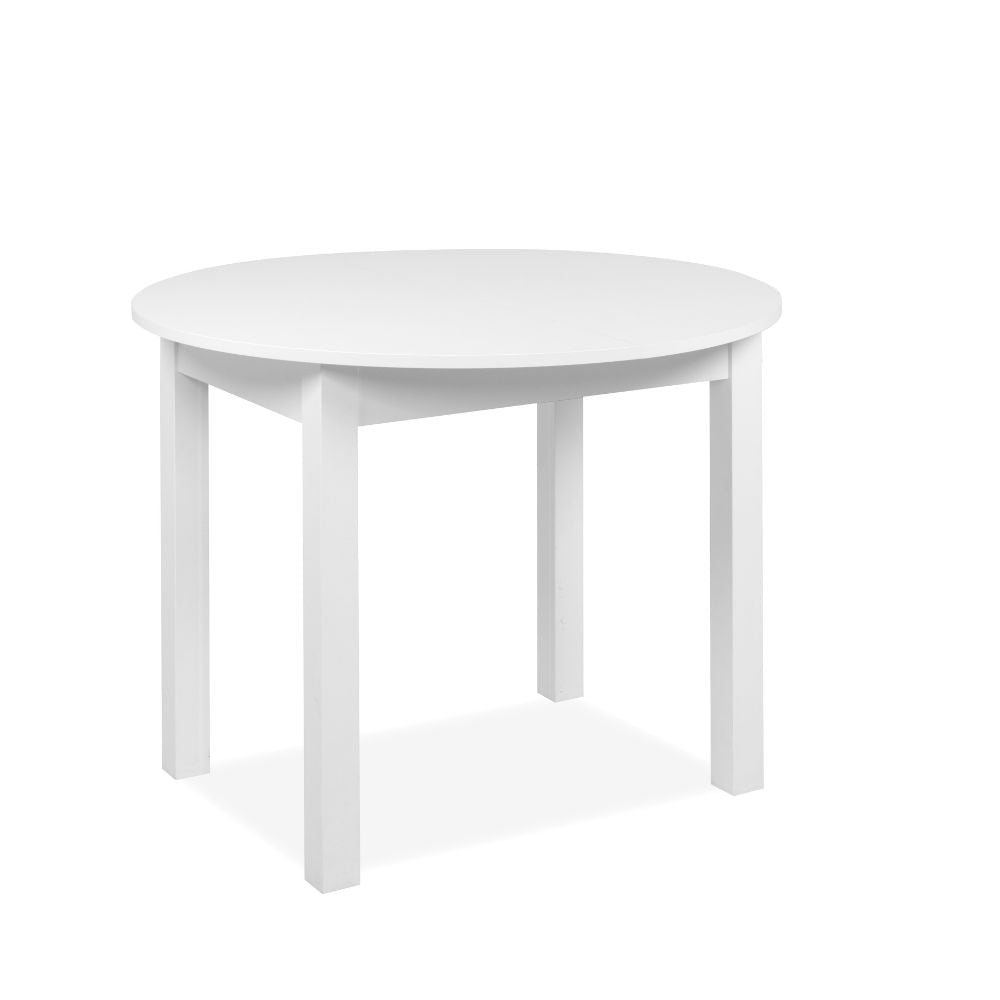Runder ausziehbarer Tisch in Weiß 100x76H cm - Circe