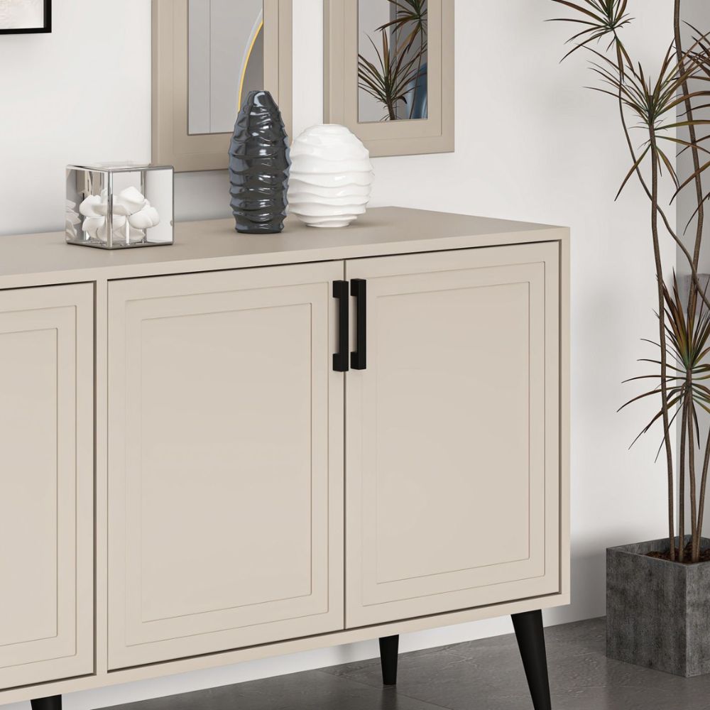 Madia 180x45x80H con due specchi a parete colore cashmere Prime