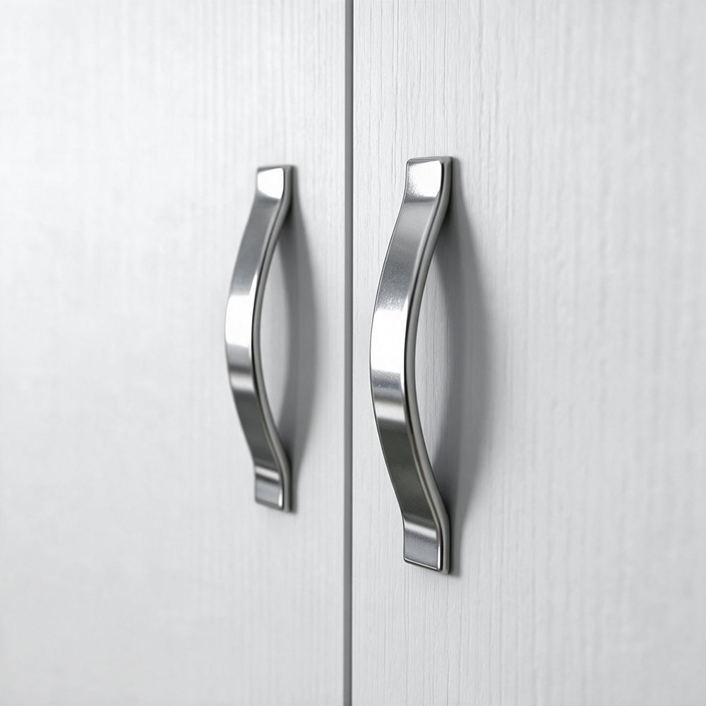 Kleiderschrank mit zwei Türen und zwei Schubladen, Esche weiß, 91x210H cm - ARM290C
