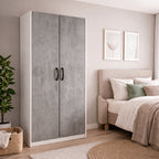Armoire à deux portes couleur ciment 91x210H cm