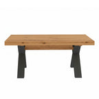 Tavolo allungabile 160 cm con piano rovere nodato e gambe incrociate antracite Milonga410