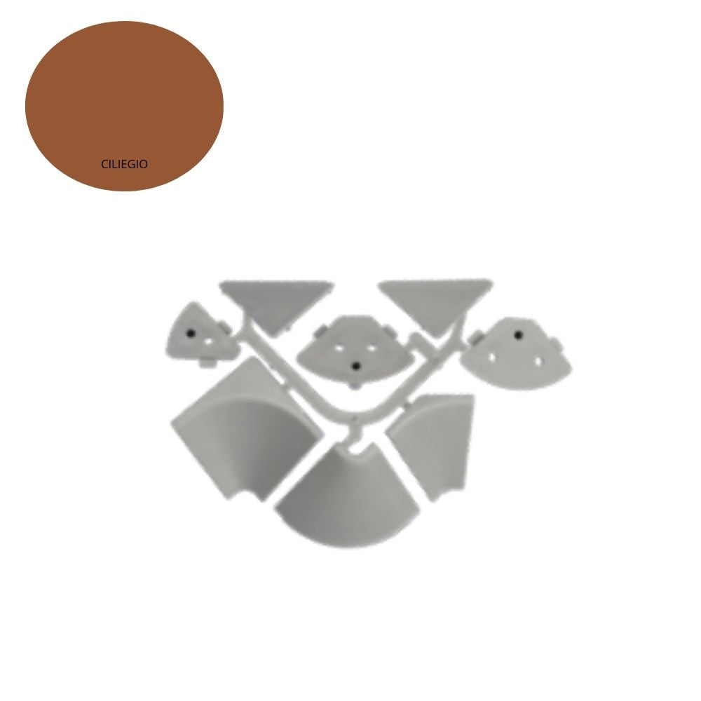 Kit de connecteurs et accessoires pour crédence triangulaire de cuisine coloris cerisier