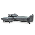 Divano con penisola contenitore reversibile colore grigio - Laos