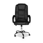 Ergonomischer Chefsessel aus schwarzem Kunstleder mit verchromtem Fuß - Milly