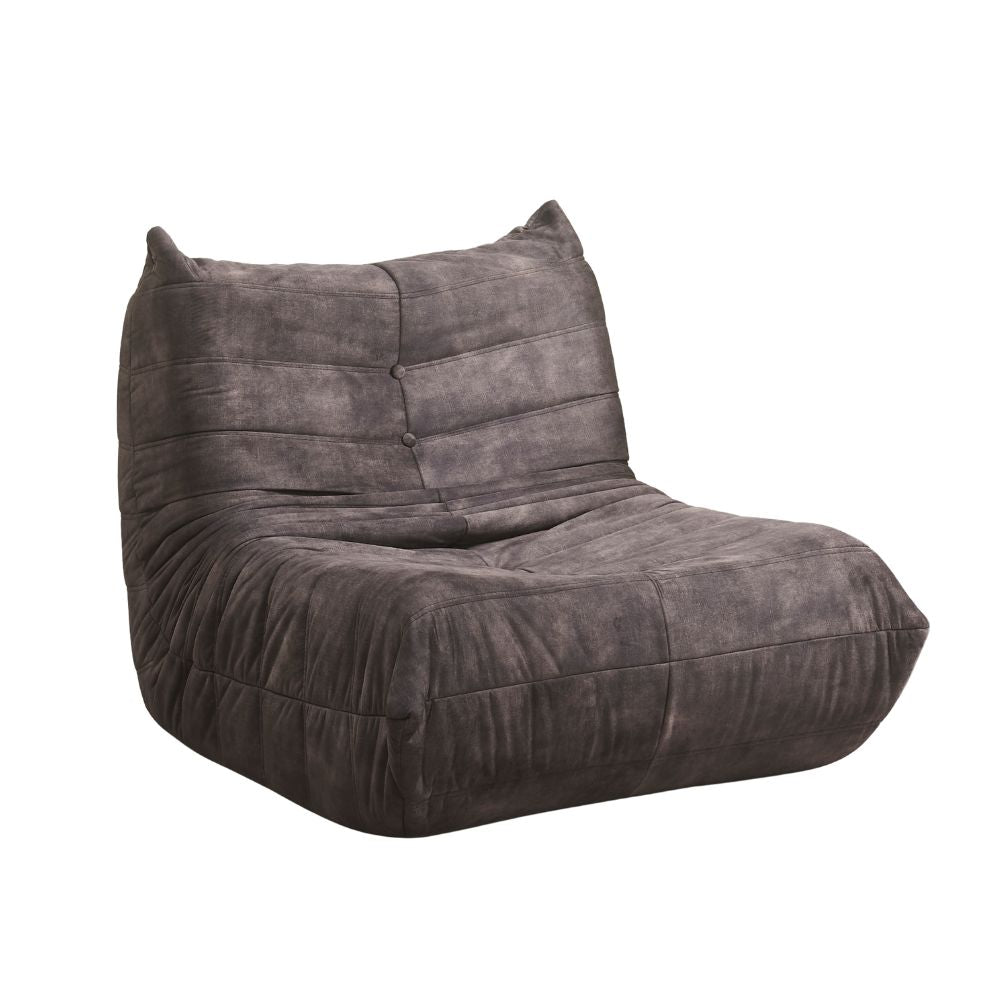 Poltrona in schiuma rivestita in tessuto colore grigio scuro Horace
