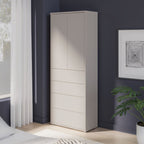 Mobile multiuso 4 cassetti e 2 ante  colore cashmere 75x35x192 Medea