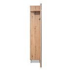Mobile ingresso con frontale cannettato e anta a tutto specchio colore quercia e antracite 80x190H cm - Medan4