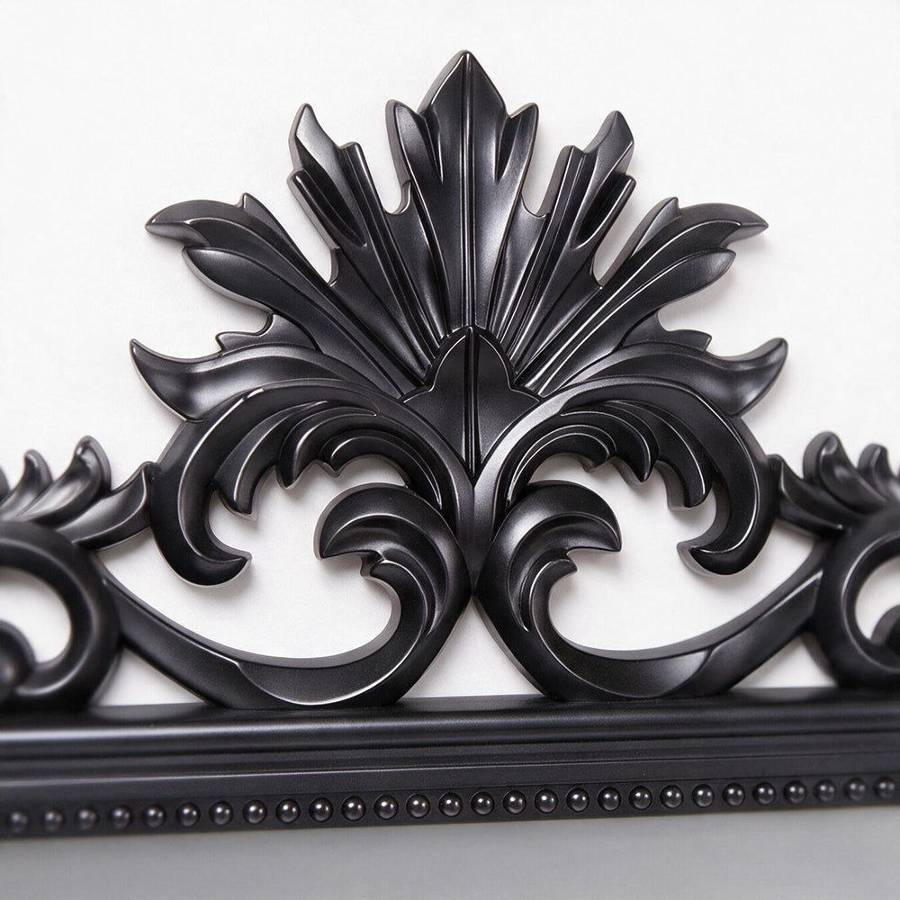 Specchio con cornice intagliata stile barocco in polipropilene colore nero 62x86H cm