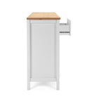 Madia 3 ante e 1 cassetto colore bianco e top artisan rovere 120 cm Bergen57