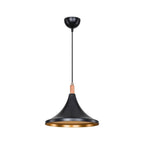 Lampada a sospensione 70h cm colore nero e oro Kano
