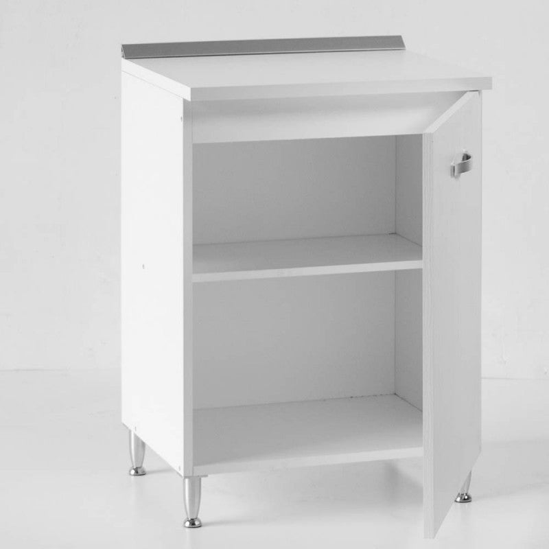Meuble bas de cuisine avec façade blanc frêne 60x50x85H cm