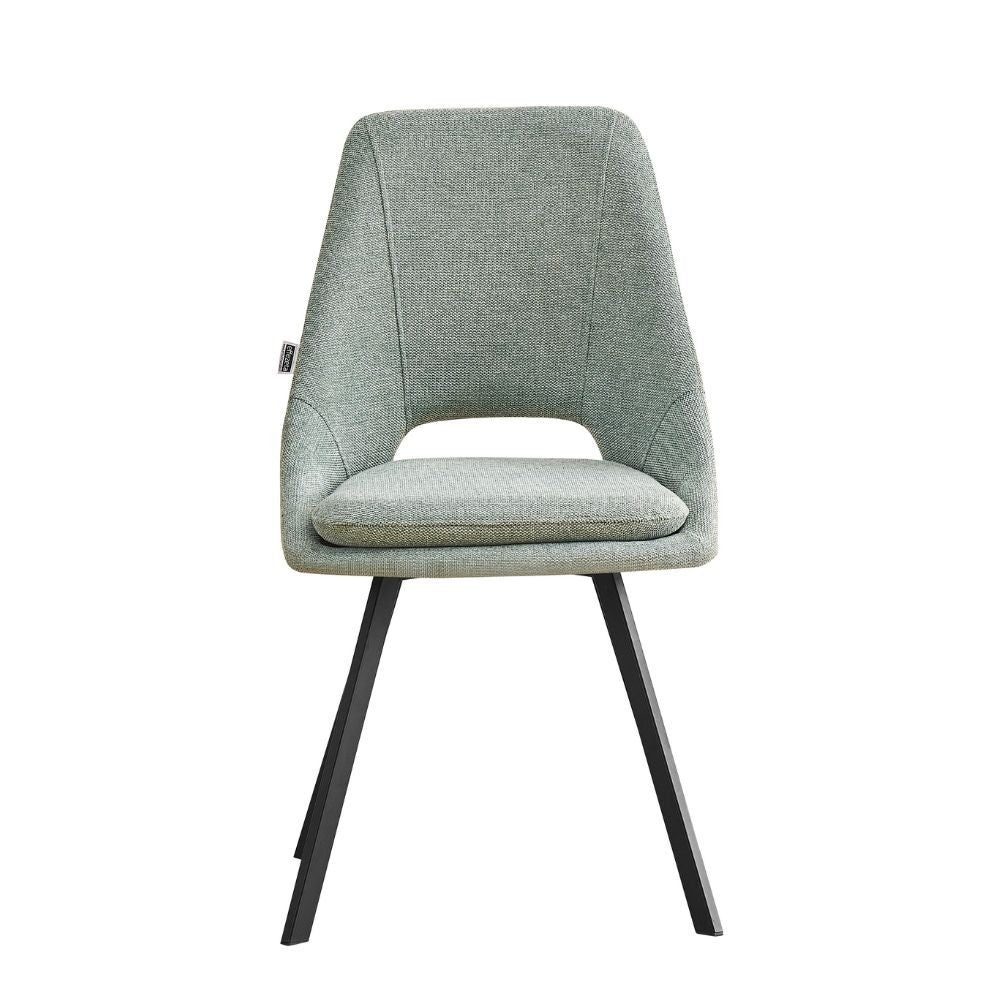Lot de 2 chaises rembourrées Blauss en tissu vert