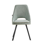 Lot de 2 chaises rembourrées Blauss en tissu vert