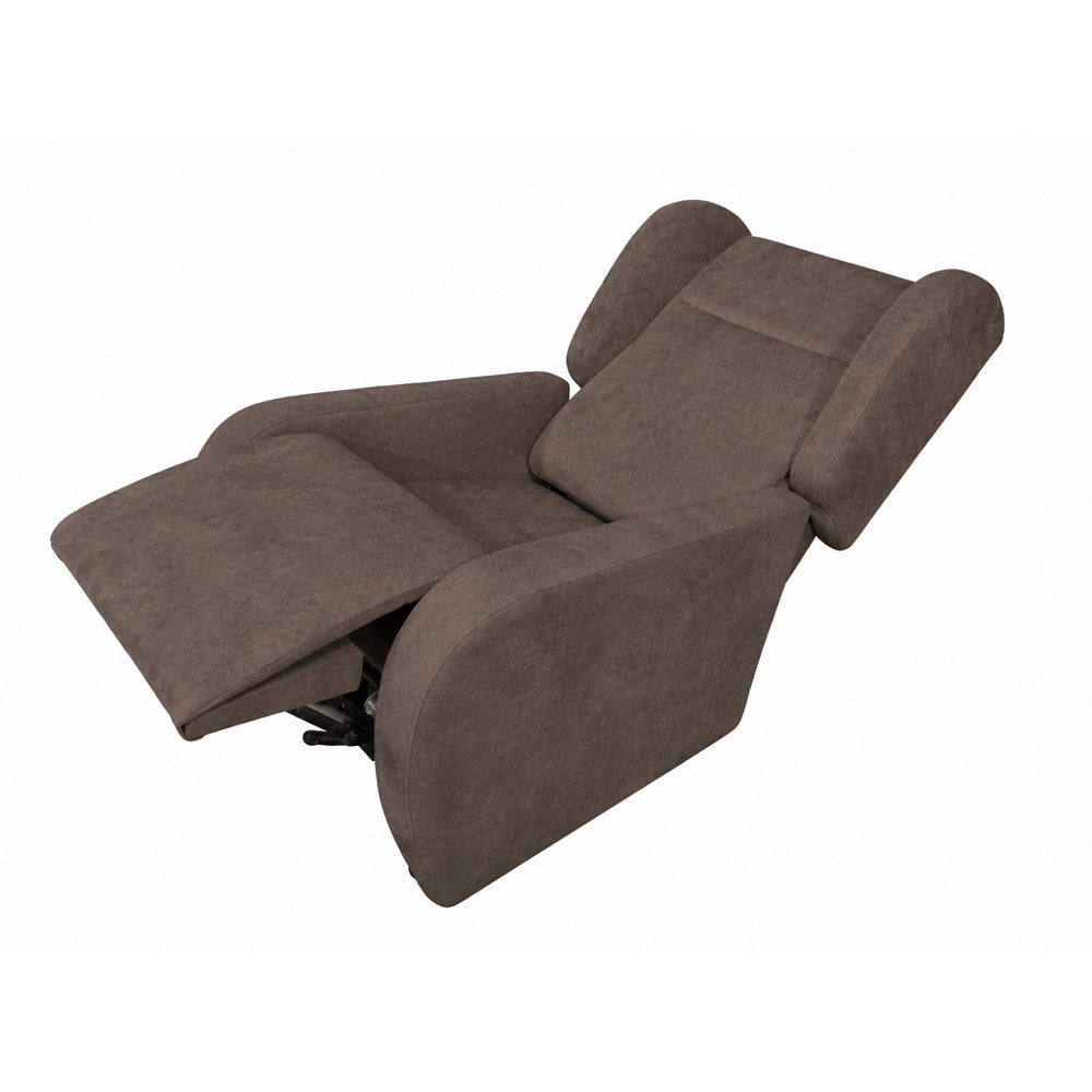 Poltrona alzapersona 2 motori con roller bar e tessuto antimacchia brown Lift