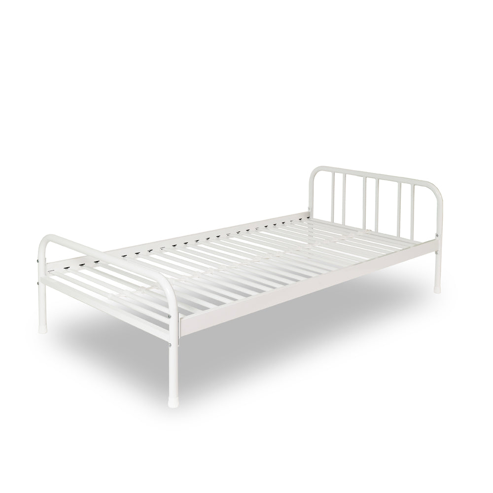 Einzelbett aus Metall in Weiß - Genua
