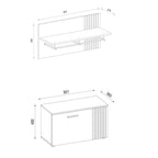 Set ingresso con mobile multiuso e mensola appendiabiti in antracite e rovere evoque Esteban
