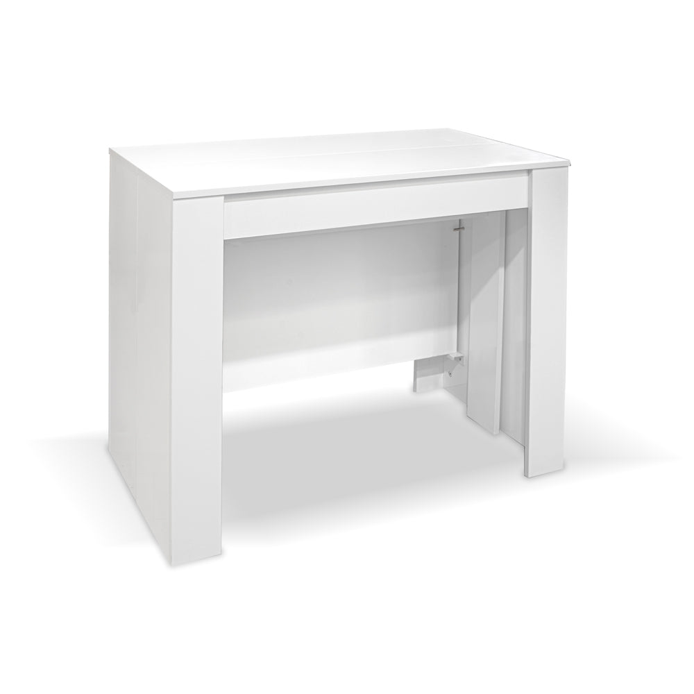 Console laquée blanche 90x50 cm extensible jusqu'à 3 mètres - Ofelia