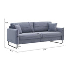 3-Sitzer-Schlafsofa, hellgrauer Stoff - Fly