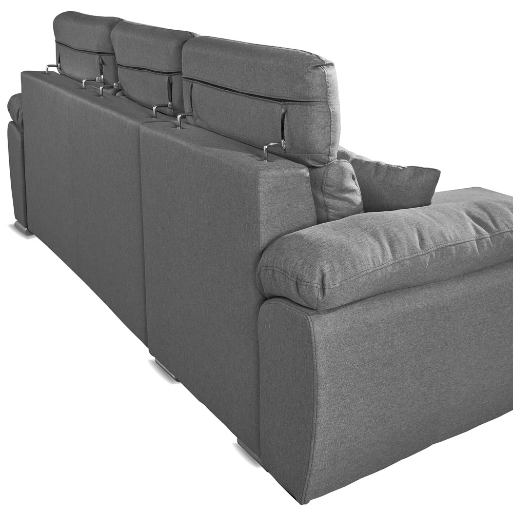 Canapé d'angle convertible gris ComoII tissu giulia9713