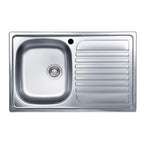 Évier simple en acier inoxydable satiné avec égouttoir à droite 79x50 cm - Samet Classic 273