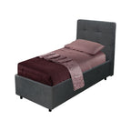 Letto singolo contenitore in tessuto colore grigio - Ascoli