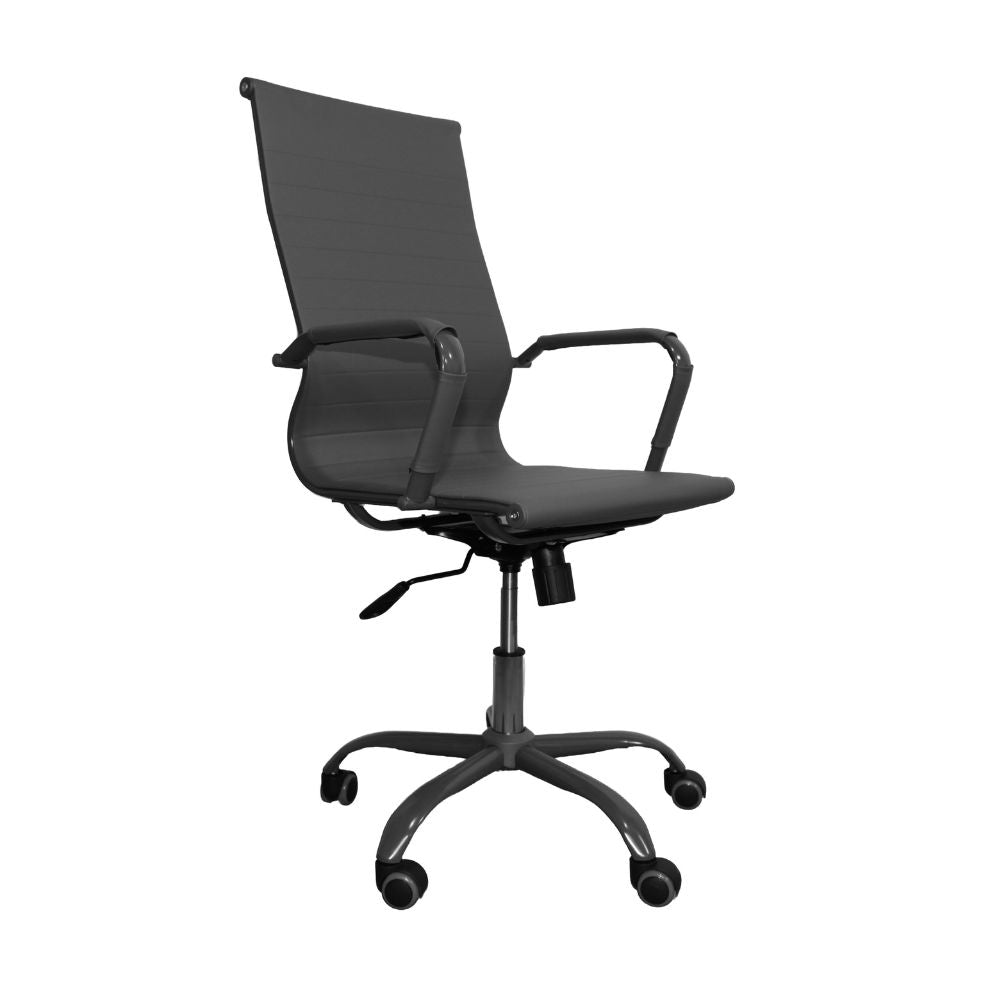 Poltrona ufficio con schienale ergonomico e ruote colore grigio H105 Nuvia