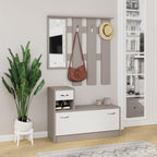 Mobile ingresso con specchio colore tortora e bianco Rudolf