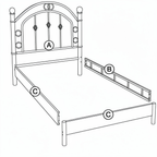 Letto singolo in ferro battuto bianco anticato 90x195 cm Luxor