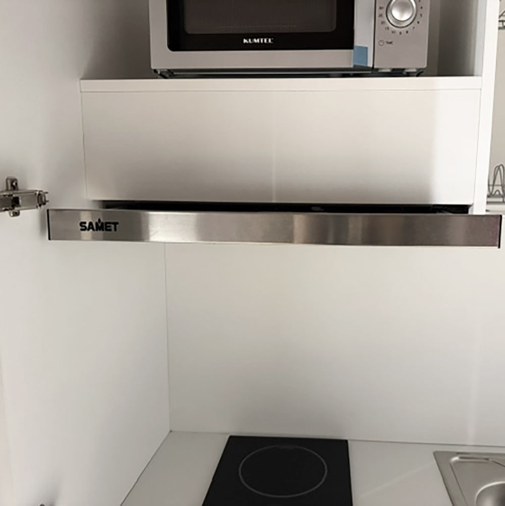 Cuisine escamotable compacte avec électroménager couleur anthracite 125x62x208H - Fold Evolution