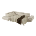 Divano angolare sinistro con letto estraibile beige 297x206x79 Julie