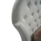 Letto matrimoniale con contenitore colore bianco e bottoni effetto cristallo - Marubi