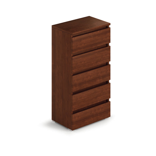 Cassettiera con 5 cassetti colore noce antico 75x127H cm montata