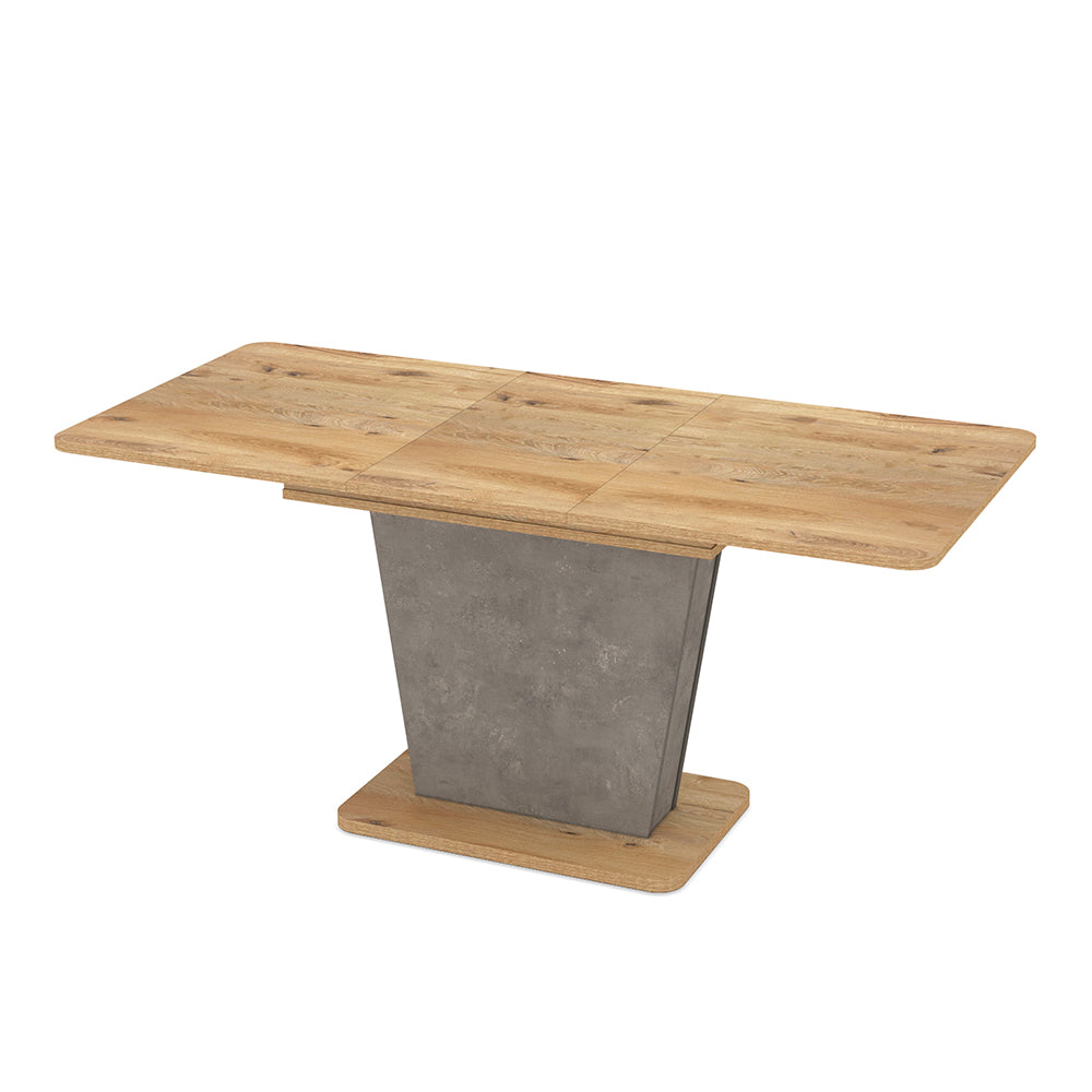 Tavolo allungabile con piano e base rovere e struttura portante finitura cemento 120x75x76H Lali