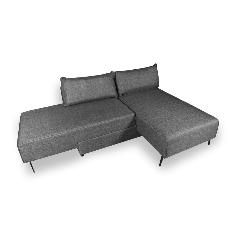 Modulares 3-Sitzer-Schlafsofa mit ausziehbarer Chaise Longue grau 290x75H cm - Armada