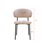 Set 4 sedie in tessuto effetto teddy grigio con gambe in metallo nero Judit