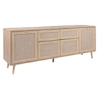 Madia a 4 ante e 2 cassetti 180x70h cm colore effetto vimini - Bali 51B