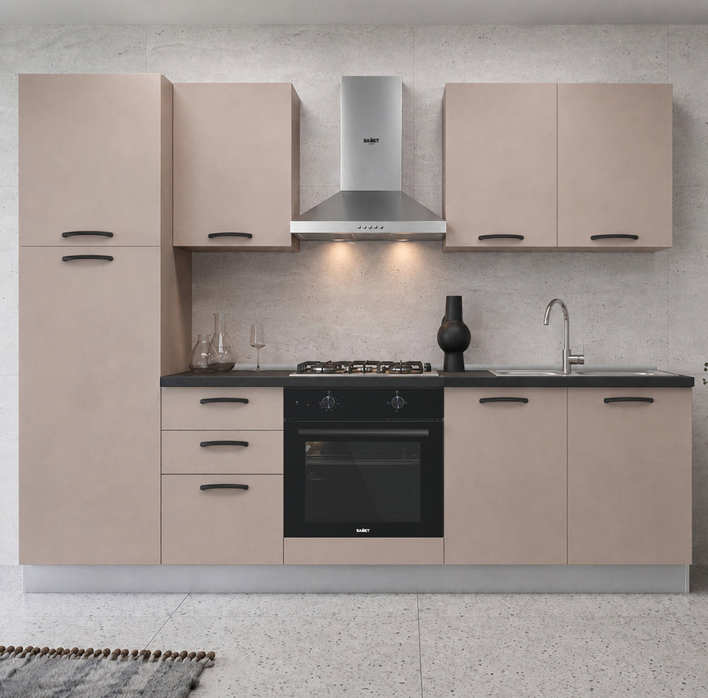 Cucina completa con elettrodomestici colore cashmere Asti255 Industrie Valentini