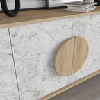 Madia 4 ante colore bianco effetto marmo carrara e rovere 180x35,6x82 Gora180