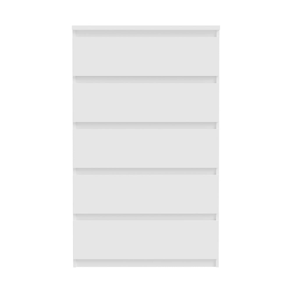 Cassettiera 5 cassetti colore bianco opaco  77.2x42.2x128H Morgan
