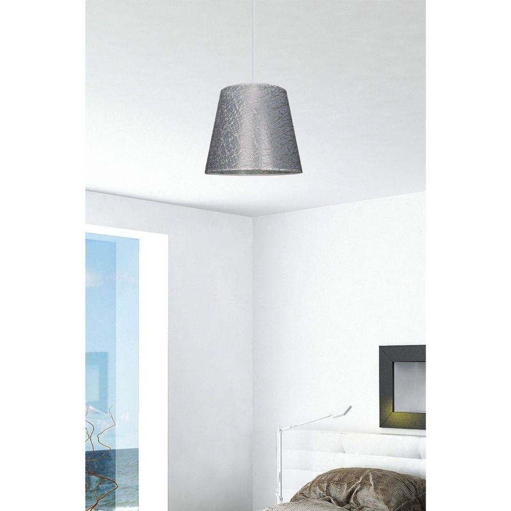 Lampada a sospensione in tessuto grigio - Conic ASZ0777