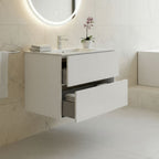 Meuble de salle de bain suspendu 80x44.6x52H couleur blanc Sevilla