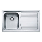 Lavello cucina da incasso 1 vasca con gocciolatoio destro inox satinato Franke LLX611L 86x50