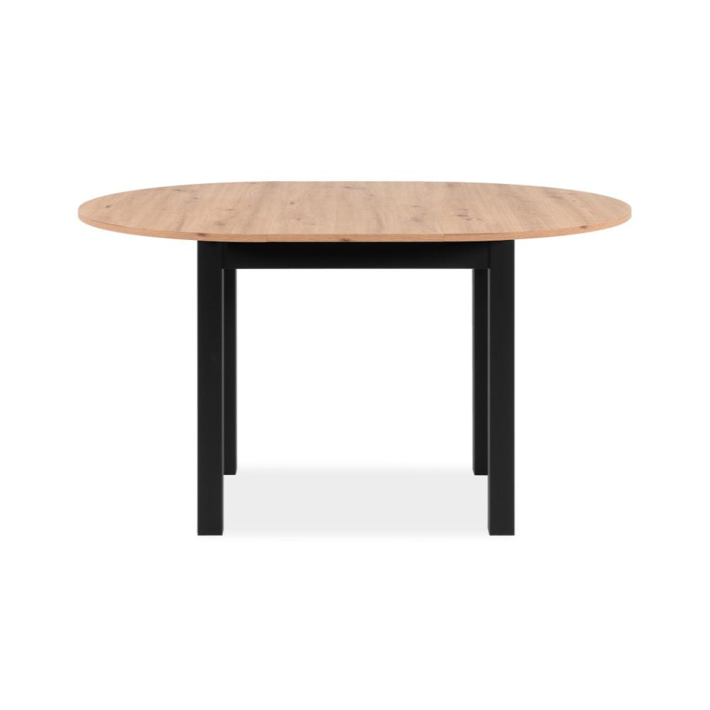 Tavolo rotondo allungabile colore quercia e nero 100x76H cm - Circe