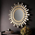 Specchio decorativo rotondo da parete 55x55 cm oro a raggiera MRTDYY20217GOLD