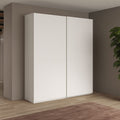 Kleiderschrank, zwei Schiebetüren, mattweiß Swing - 180x55x230H