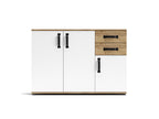 Credenza 3 ante e 2 cassetti 120x32x83  colore rovere bianco Mosso MO4