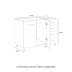 Mobile sottolavello con cassettiera sinistra e lavello incluso colore olmo 120 cm